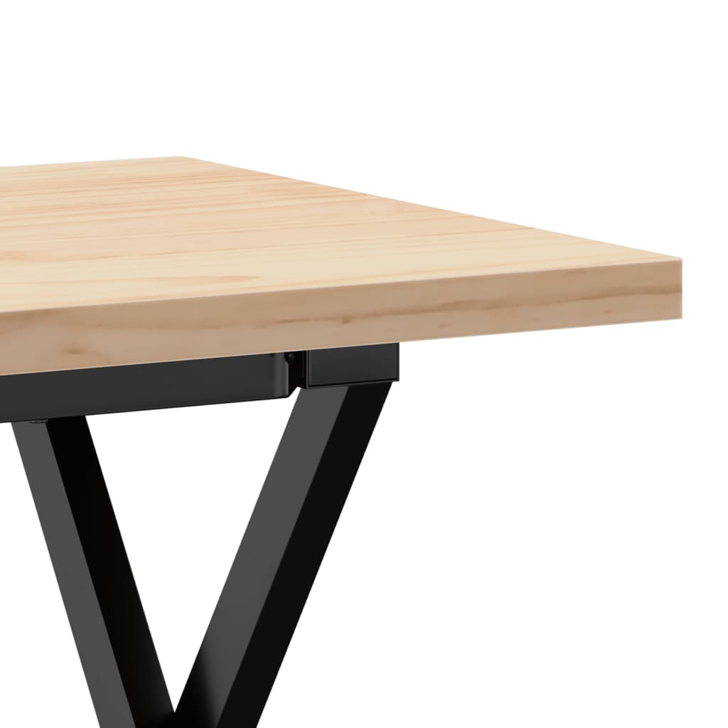 Couchtisch X-Gestell 100x50x45,5 cm Massivholz Kiefer Stahl