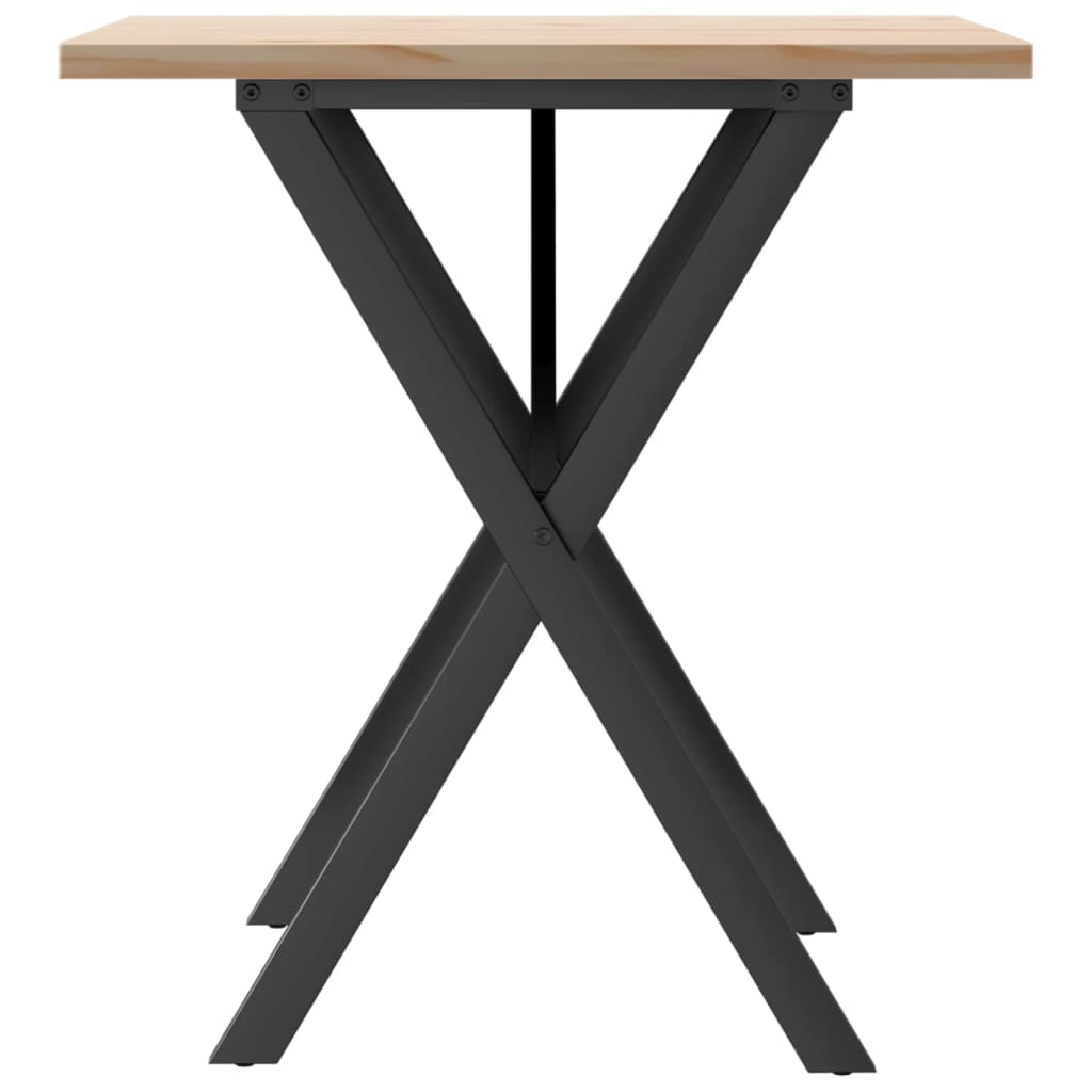 Esstisch X-Gestell 60x60x75,5cm Massivholz Kiefer und Stahl