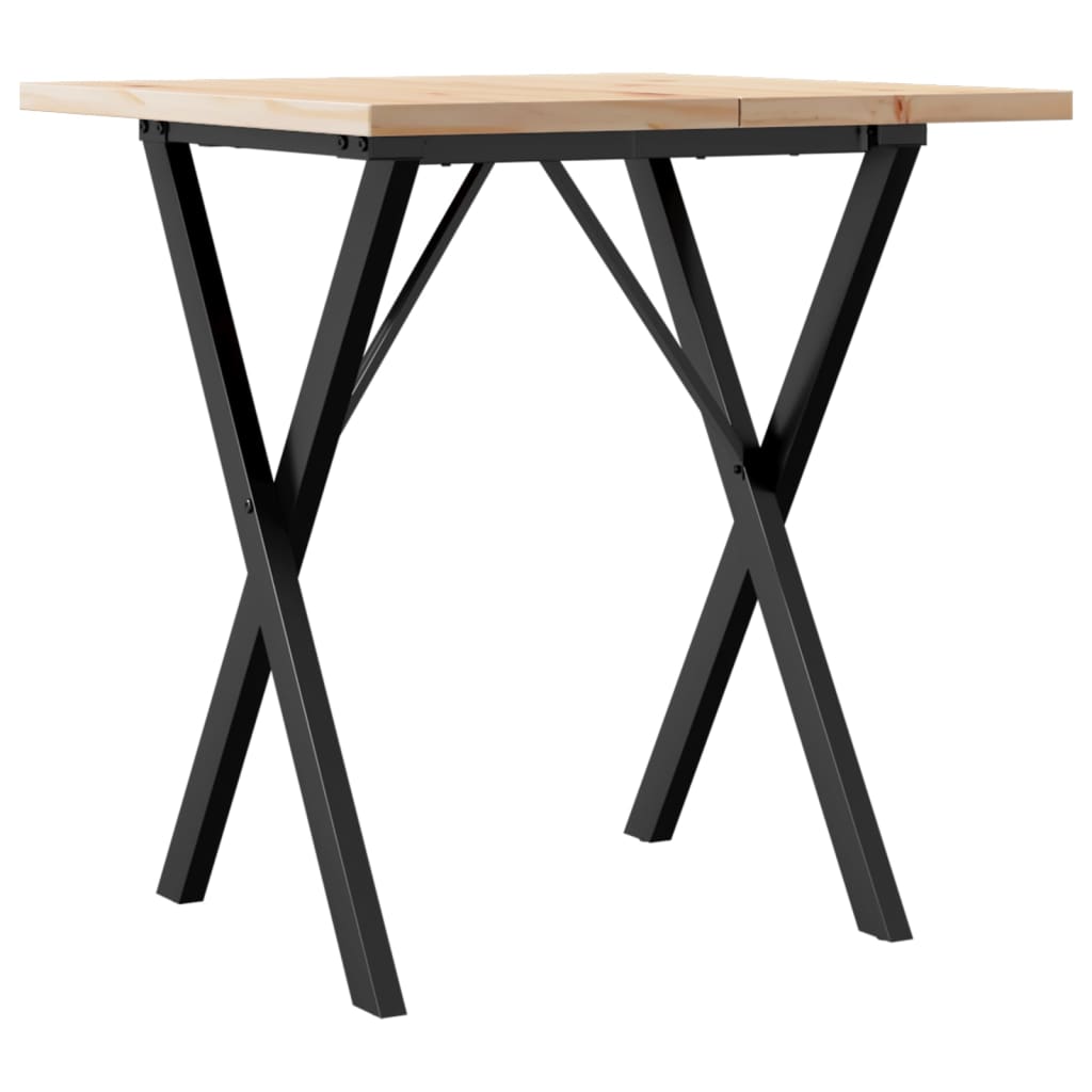 Esstisch X-Gestell 60x60x75,5cm Massivholz Kiefer und Stahl