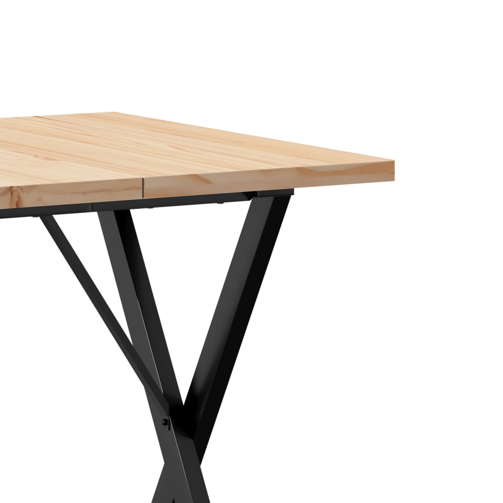 Esstisch X-Gestell 60x60x75,5cm Massivholz Kiefer und Stahl