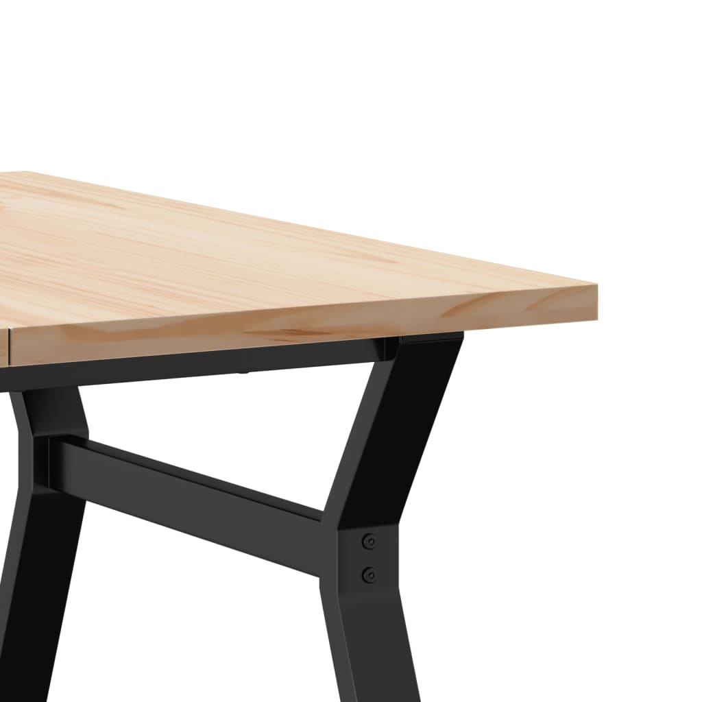 Couchtisch Y-Gestell 90x90x45,5cm Massivholz Kiefer & Stahl