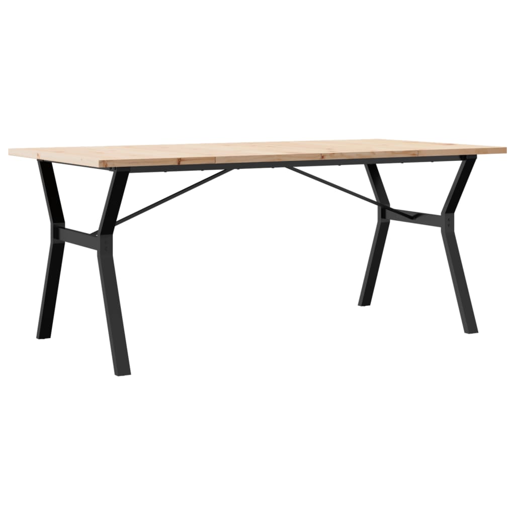 Esstisch Y-Gestell 180x90x75,5 cm Massivholz Kiefer & Stahl