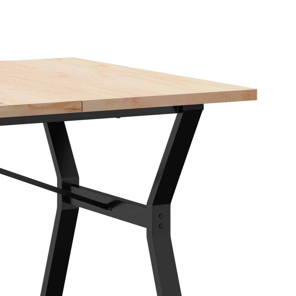 Esstisch Y-Gestell 180x90x75,5 cm Massivholz Kiefer & Stahl