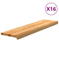 Treppenstufen 16 Stk. Hellbraun 100x30x2 cm Massivholz Eiche