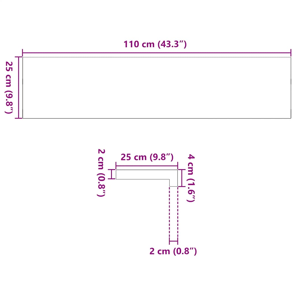 Treppenstufen 4 Stk. Dunkelbraun 110x25x2 cm Massivholz Eiche
