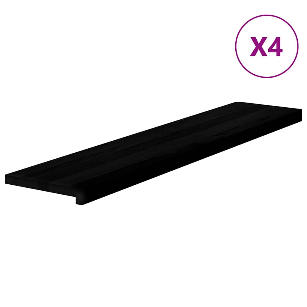 Treppenstufen 4 Stk. Dunkelbraun 120x25x2 cm Massivholz Eiche