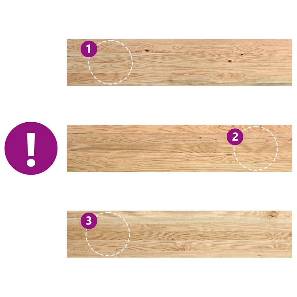 Treppenstufen 2 Stk. Unbehandelt 120x30x2 cm Massivholz Eiche