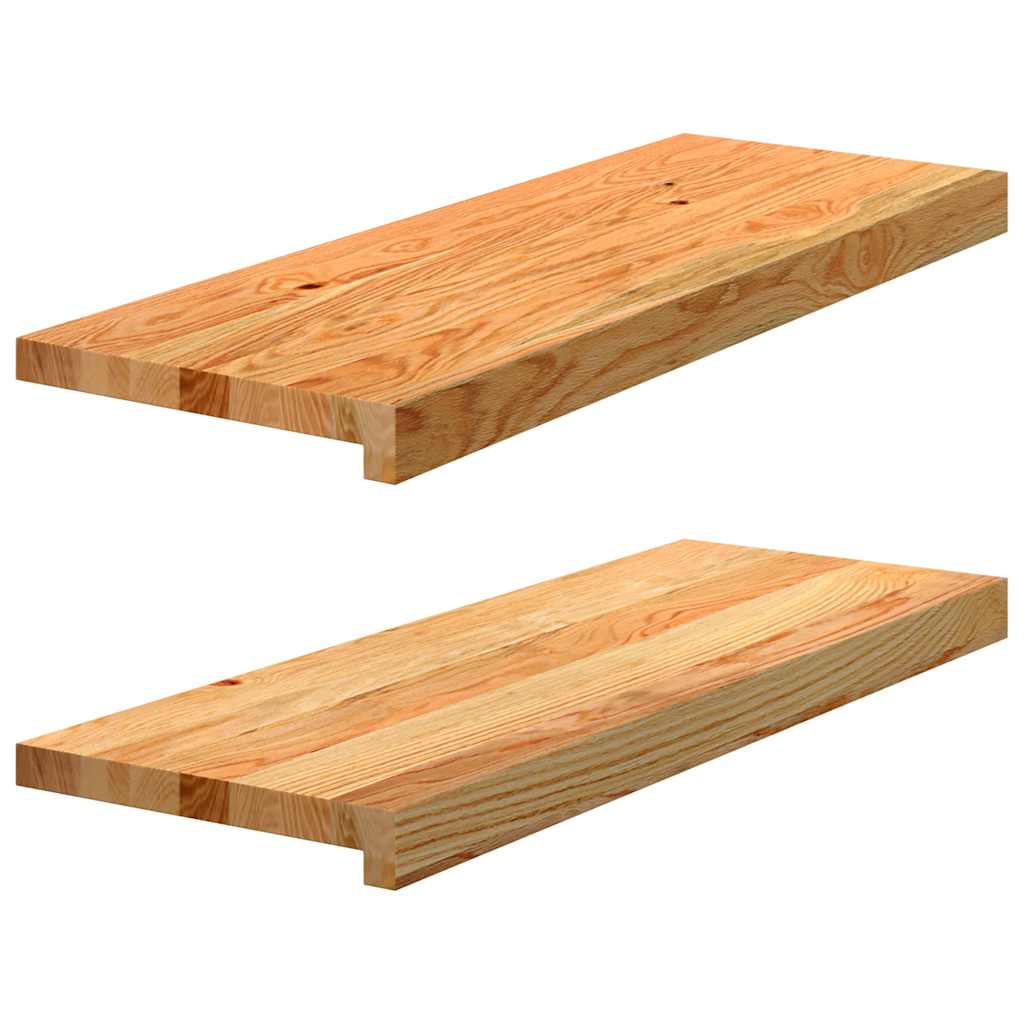 Treppenstufen 2 Stk. Hellbraun 70x30x2 cm Massivholz Eiche