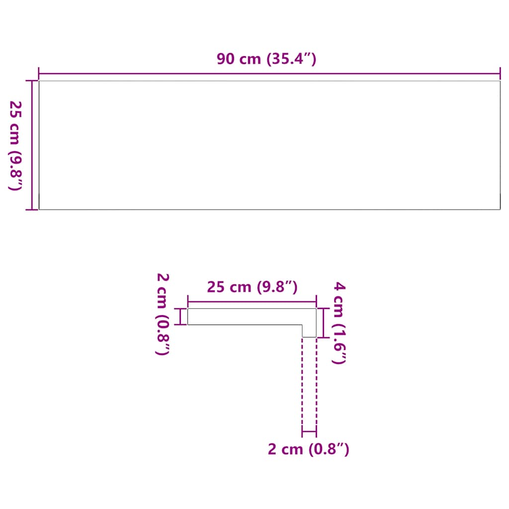 Treppenstufen 2 Stk. Dunkelbraun 90x25x2 cm Massivholz Eiche