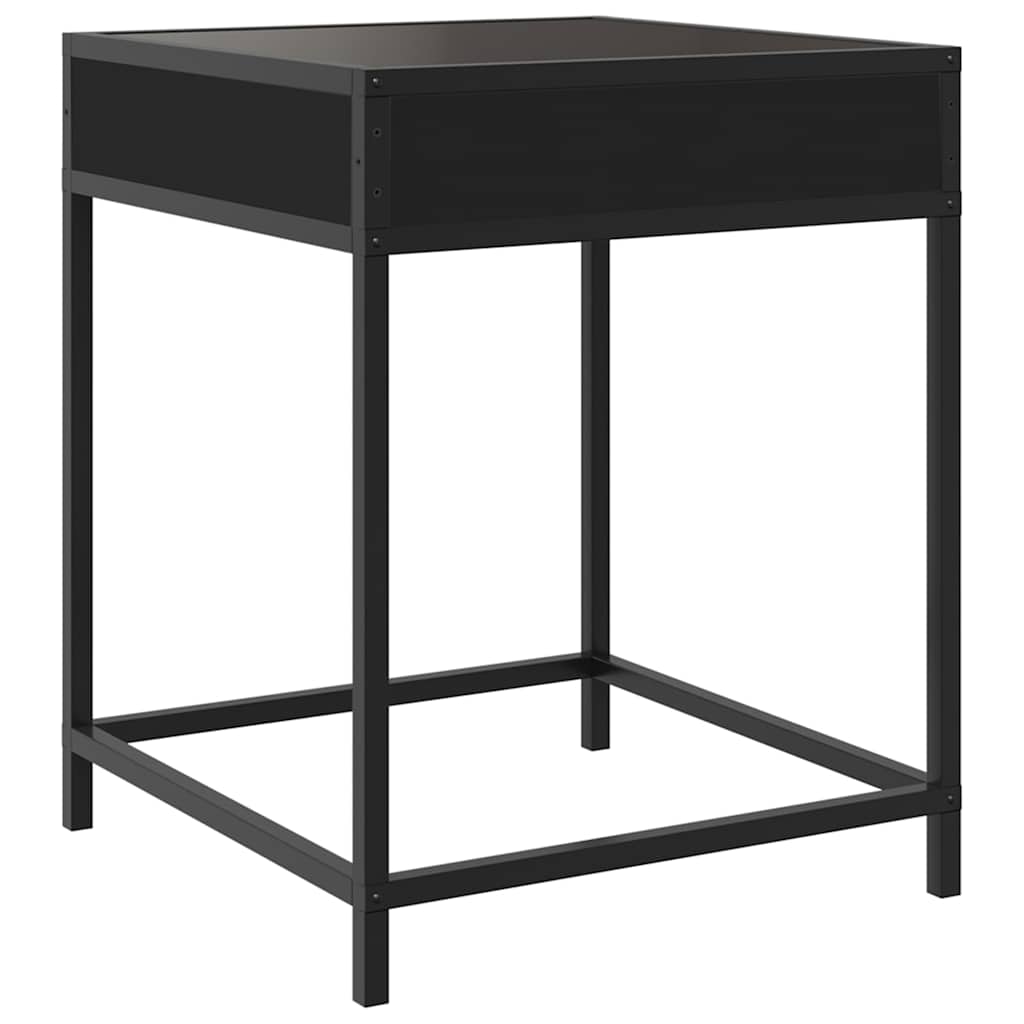 Nachttisch mit Infinity-LED Schwarz 40x40x51 cm