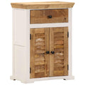 Sideboard Weiß und Braun 55x30x73 cm Massivholz Mango