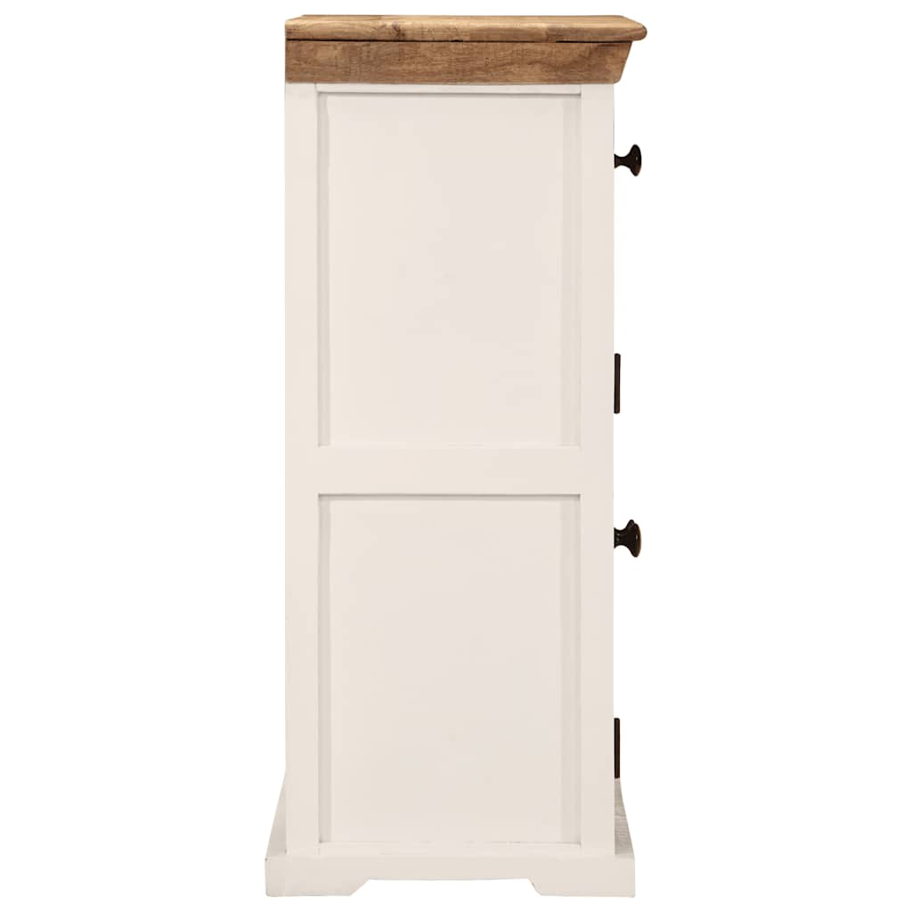 Sideboard Weiß und Braun 55x30x73 cm Massivholz Mango