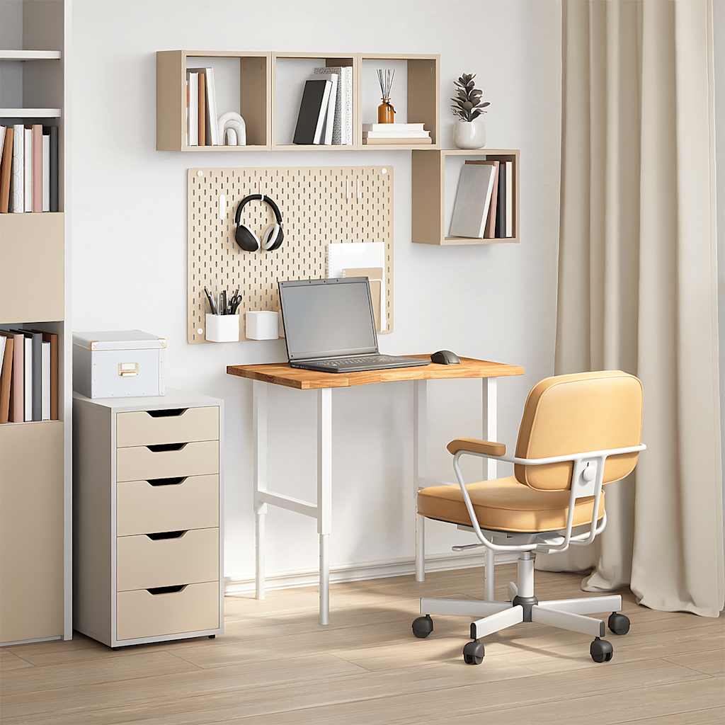 Schreibtischplatte Hellbraun 80x60x2,5 cm Massivholz Eiche