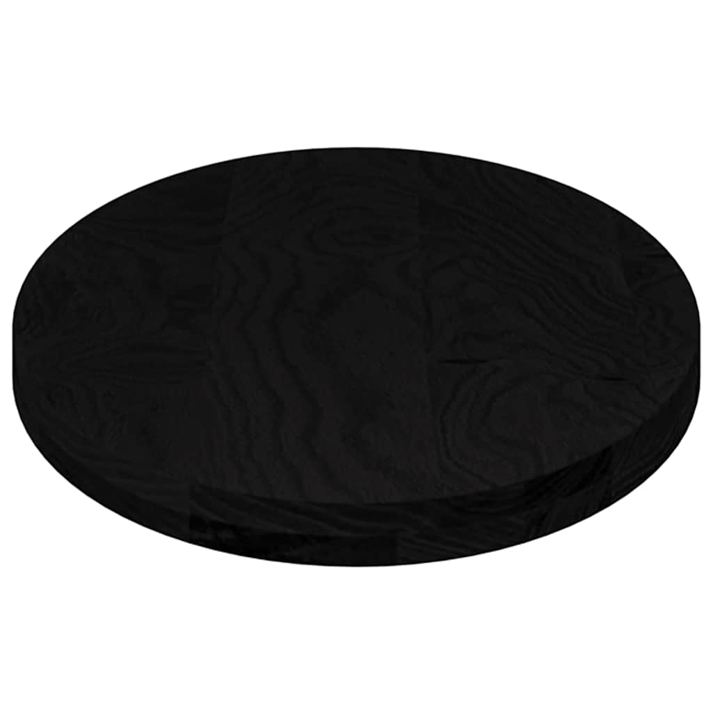 Tischplatte Dunkelbraun 100x50x4 cm Massivholz Eiche Oval