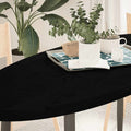 Tischplatte Dunkelbraun 140x60x4 cm Massivholz Eiche Oval