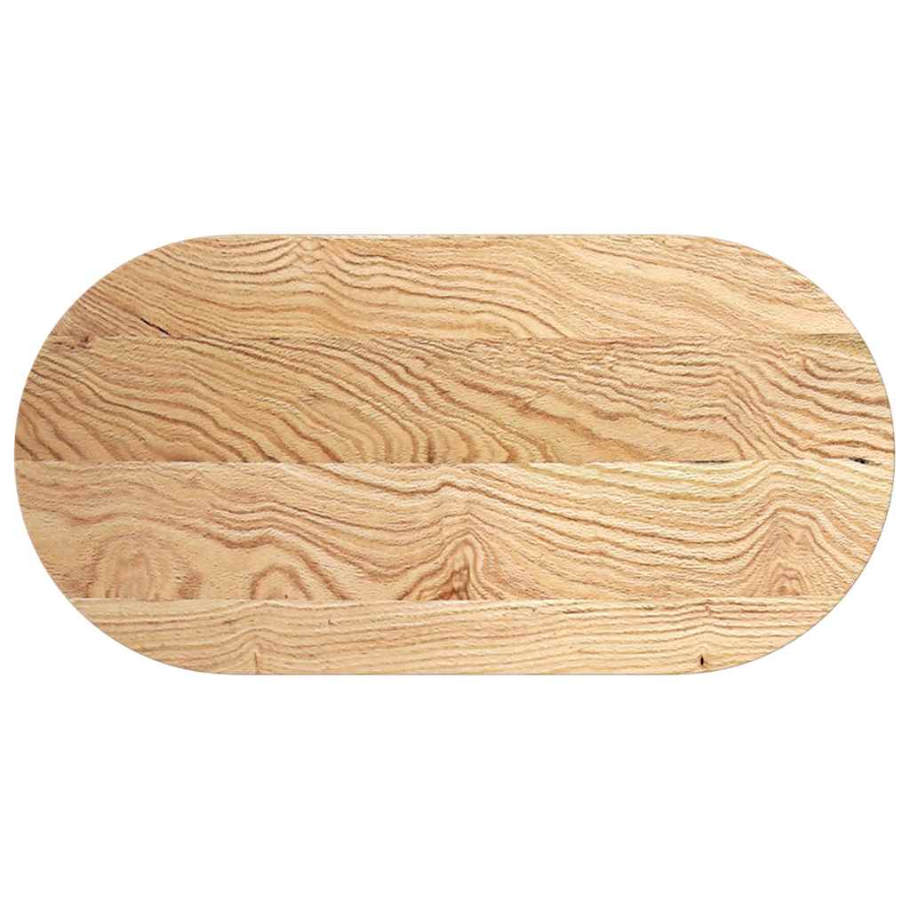 Tischplatte 100x50x2 cm Massivholz Eiche Oval