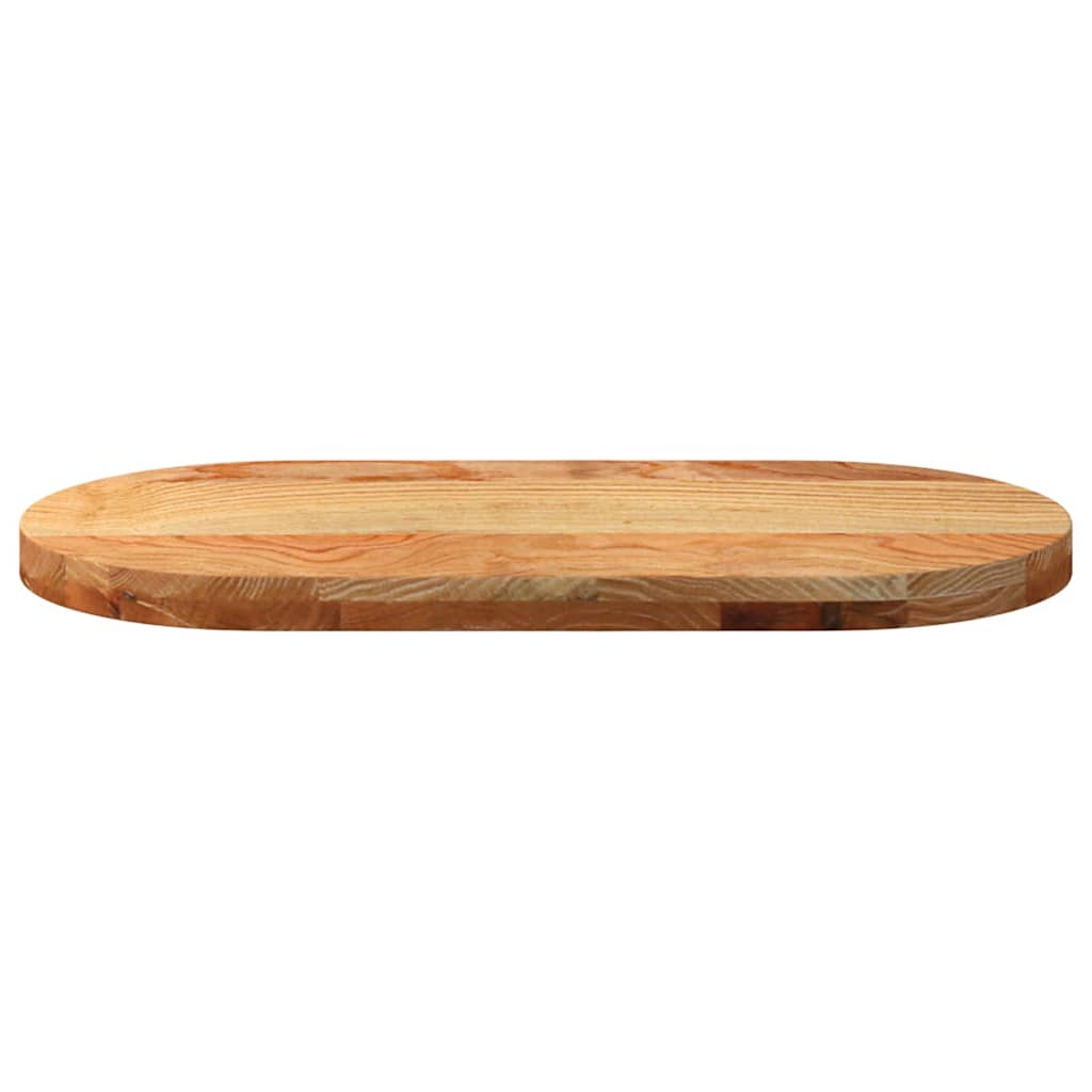 Tischplatte Hellbraun 80x40x4 cm Massivholz Eiche Oval