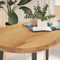 Tischplatte Hellbraun 120x60x4 cm Massivholz Eiche Oval