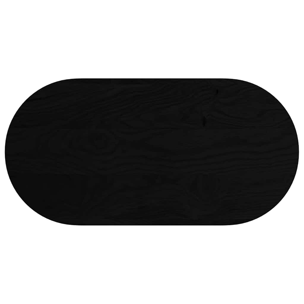 Tischplatte Dunkelbraun 100x50x2 cm Massivholz Eiche Oval