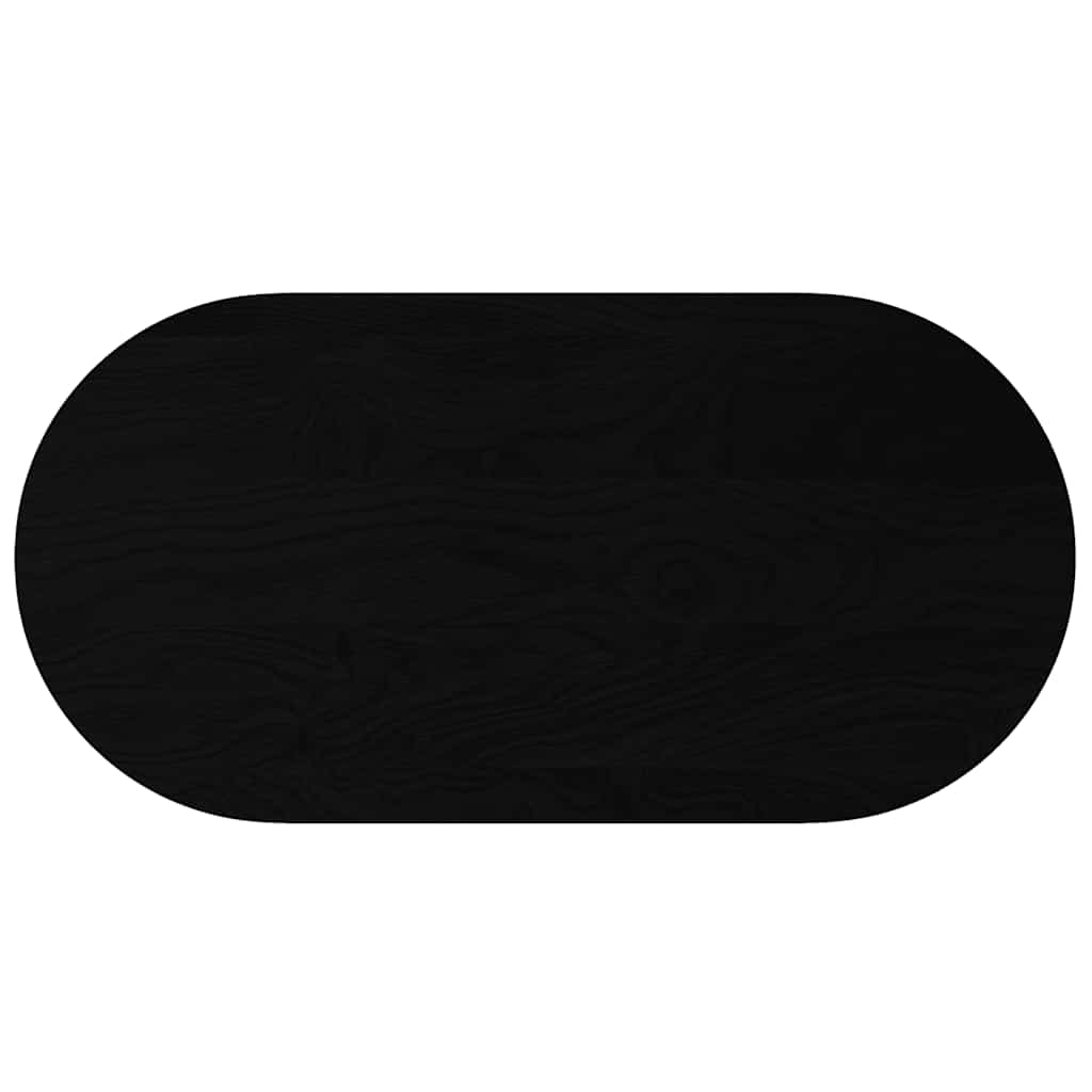 Tischplatte Dunkelbraun 120x60x2 cm Massivholz Eiche Oval