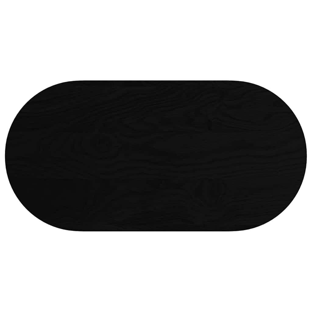 Tischplatte Dunkelbraun 100x50x4 cm Massivholz Eiche Oval