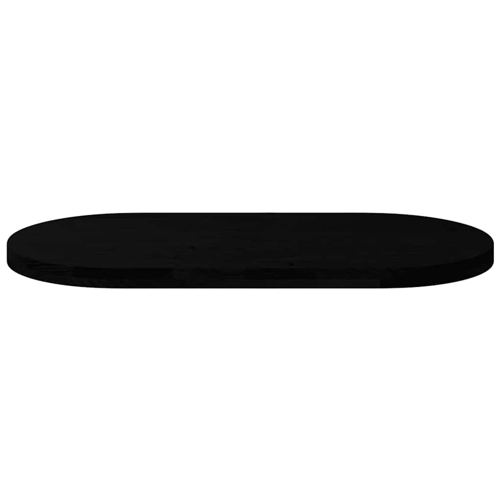 Tischplatte Dunkelbraun 100x50x4 cm Massivholz Eiche Oval