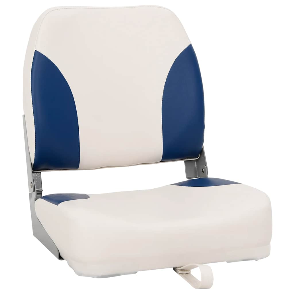 Klappbarer Bootssitz 1 Set Blau und Weiß 41x36x48 cm
