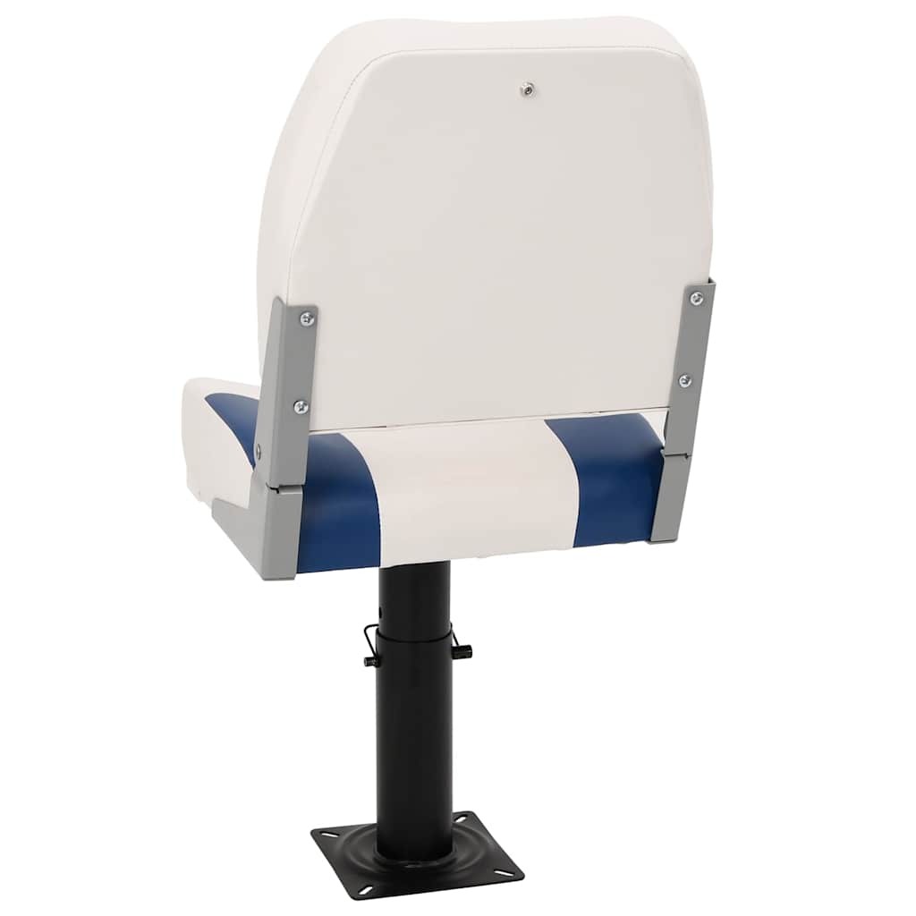 Klappbarer Bootssitz 1 Set Blau und Weiß 41x36x48 cm