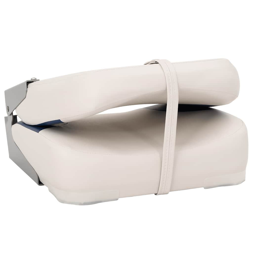 Klappbarer Bootssitz 1 Set Blau und Weiß 41x36x48 cm