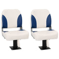 Klappbarer Bootsitz 2er-Set Blau und Weiß 41x36x48 cm