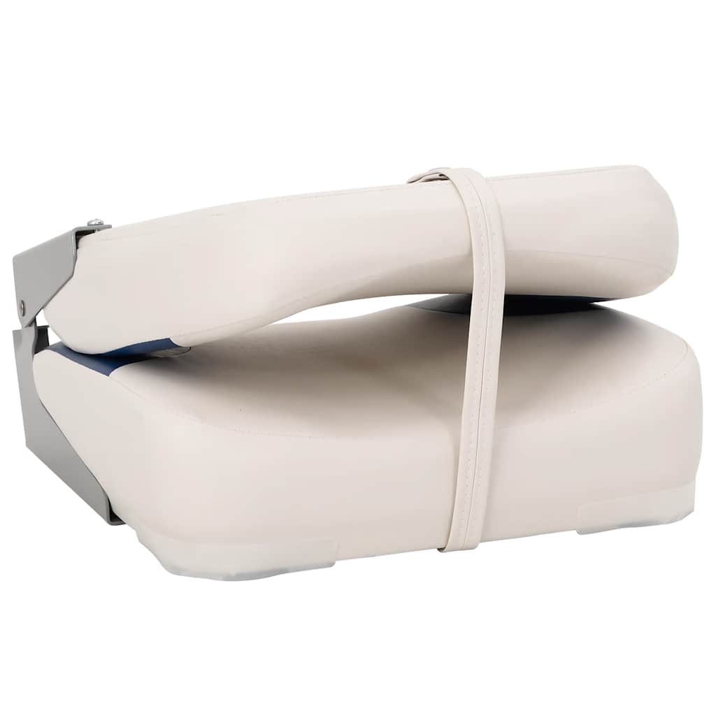 Klappbarer Bootsitz 2er-Set Blau und Weiß 41x36x48 cm