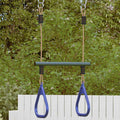 Trapezstange mit Turnringen für Kinder Blau Dunkelgrün Stahl
