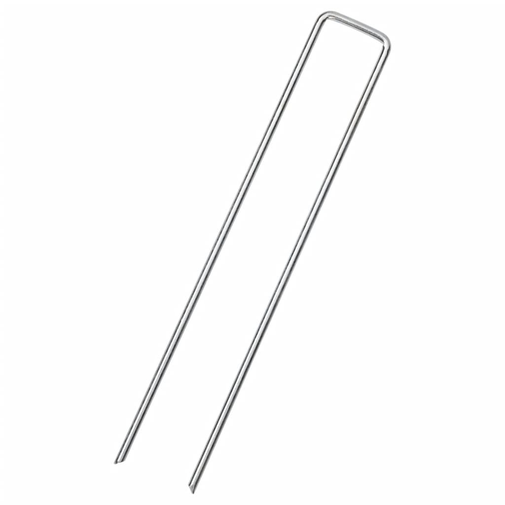 Bodenanker 50 Stk. U-Form 20x4 cm Verzinkter Stahl