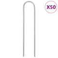 Bodenanker 50 Stk. U-Form 15x3,5 cm Verzinkter Stahl