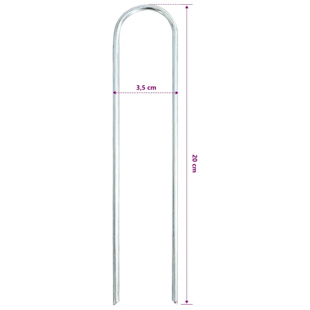 Bodenanker 25 Stk. U-Form 20x3,5 cm Verzinkter Stahl