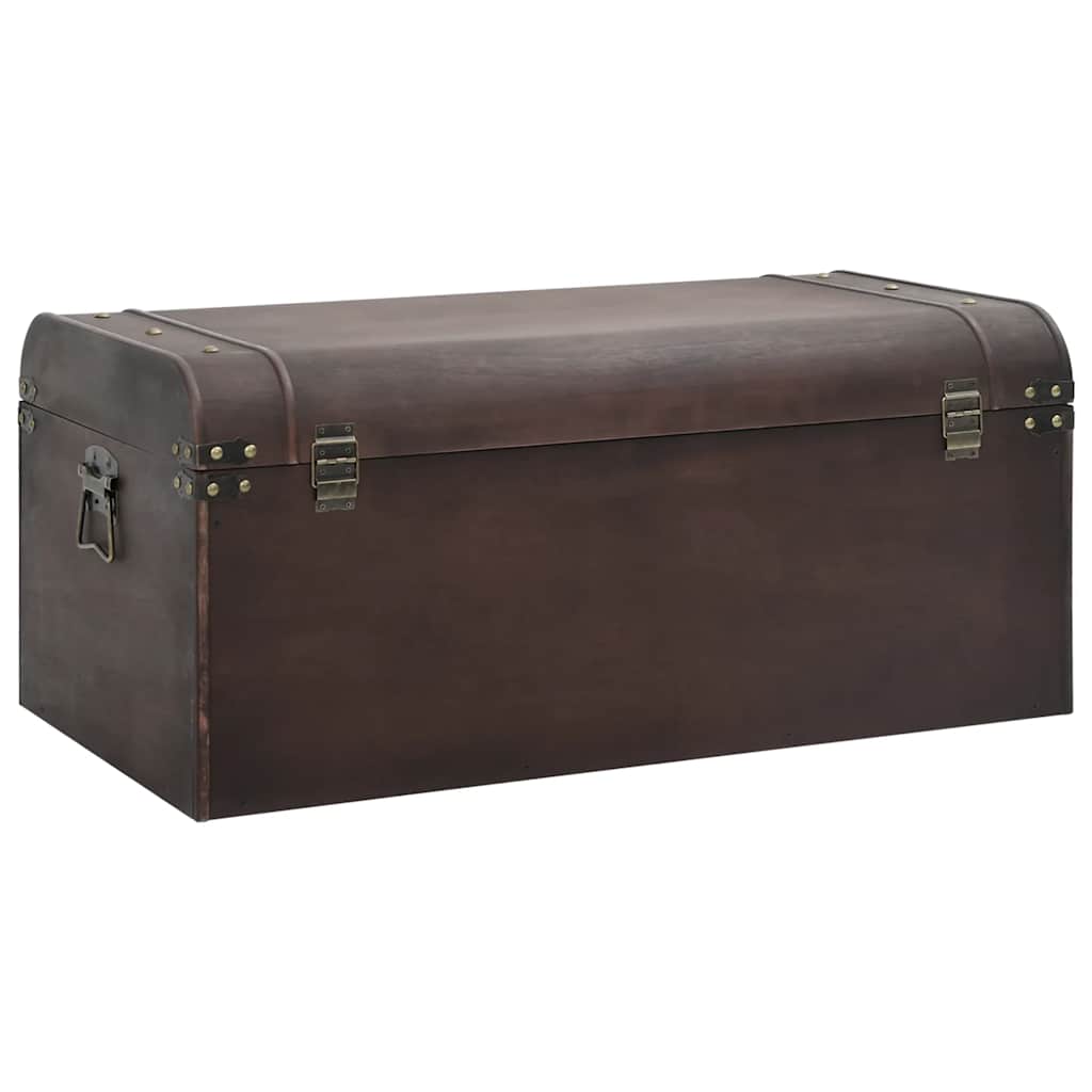 Schatztruhe mit Riegeln Dunkelbraun 90x50x39,5 cm Sperrholz