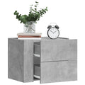 Wand-Nachttische 2 Stk. Betongrau 45x30x35 cm