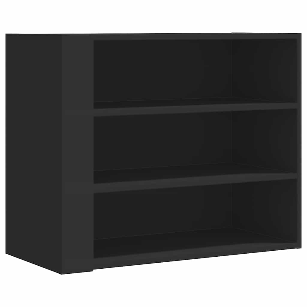 Wandregal Schwarz 75x35x60 cm Holzwerkstoff