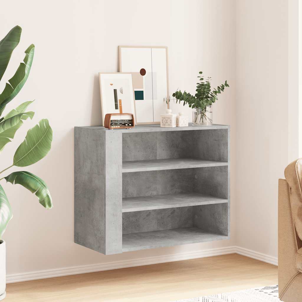 Wandregal Betongrau 75x35x60 cm Holzwerkstoff
