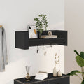 Wandregal Schwarz 100x35x30,5 cm Holzwerkstoff