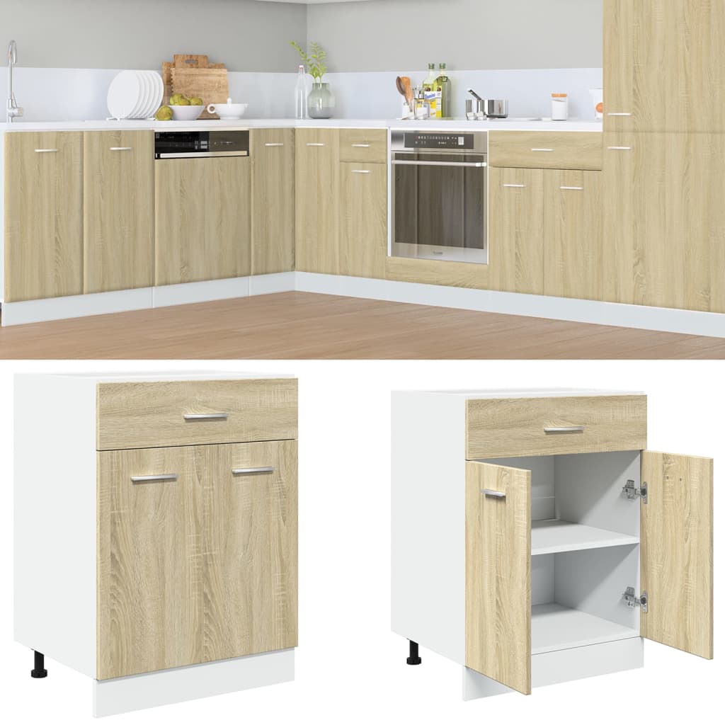Schubunterschrank Lyon Sonoma-Eiche 60x46x81,5 cm Holzwerkstoff