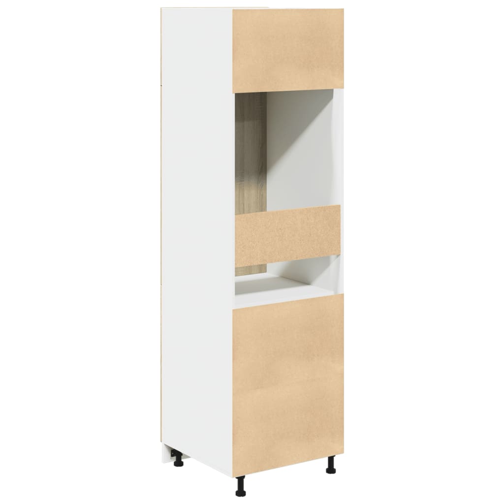 Kühlumbauschrank Lyon Sonoma-Eiche 60x57x207 cm Holzwerkstoff