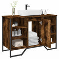 Waschbeckenunterschrank Räuchereiche 91x35x60 cm Holzwerkstoff