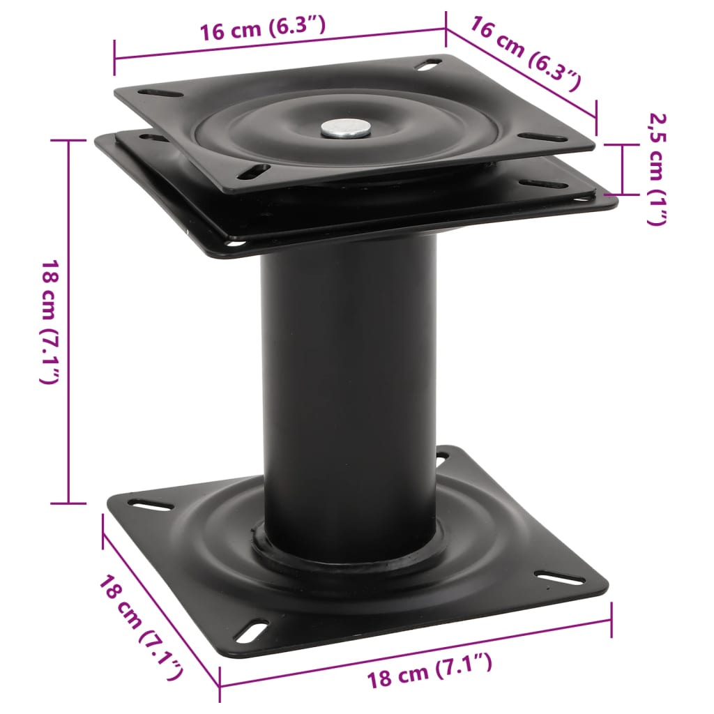 Bootssitz-Podeste 2 Stk. 360° Drehbar Stahl
