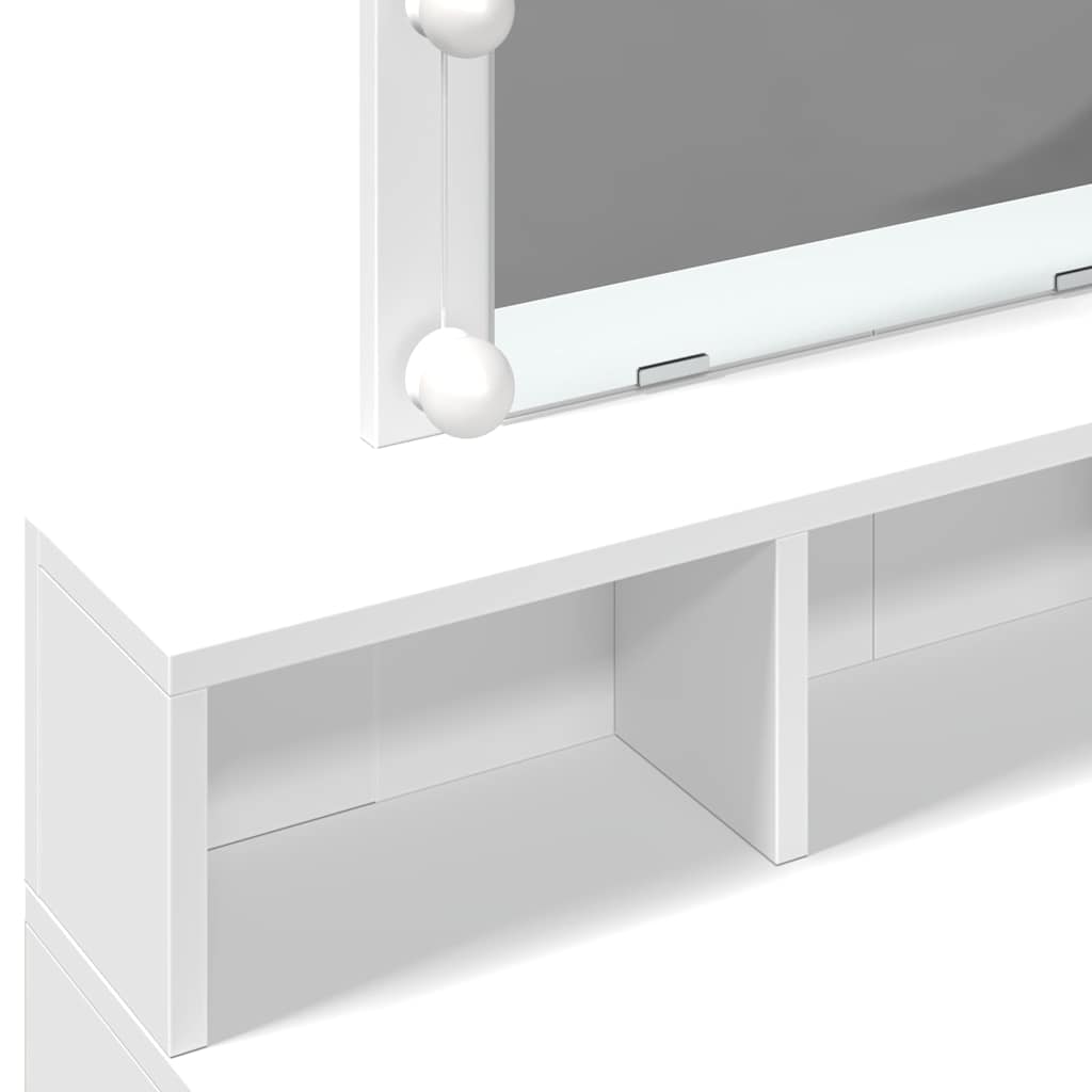 Schminktisch mit LED-Beleuchtung Weiß 80x41x144,5 cm