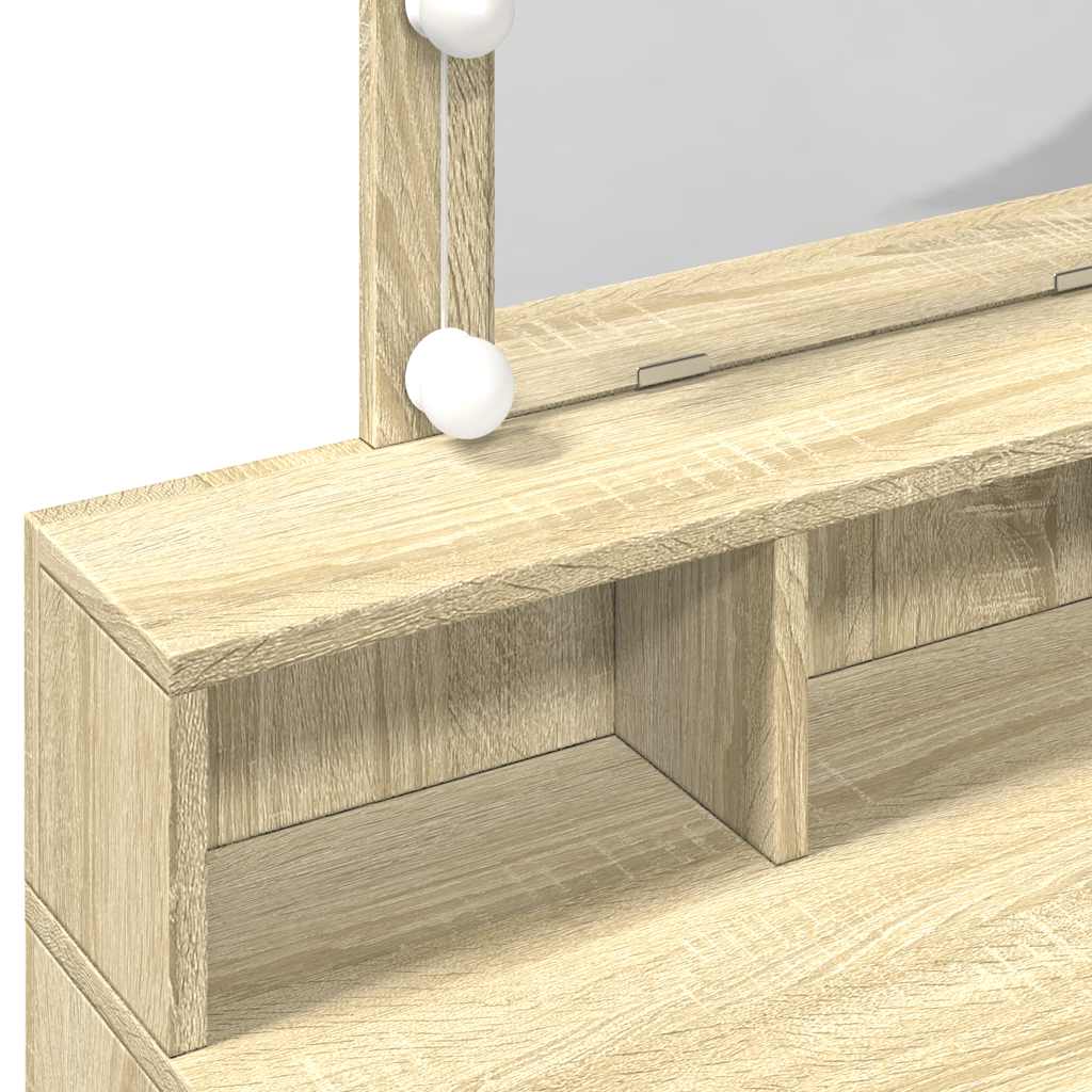 Schminktisch mit LED-Beleuchtung Sonoma-Eiche 80x41x144,5 cm