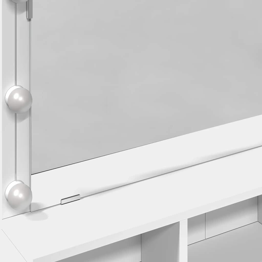 Schminktisch mit LED-Beleuchtung Weiß 80x41x134,5 cm