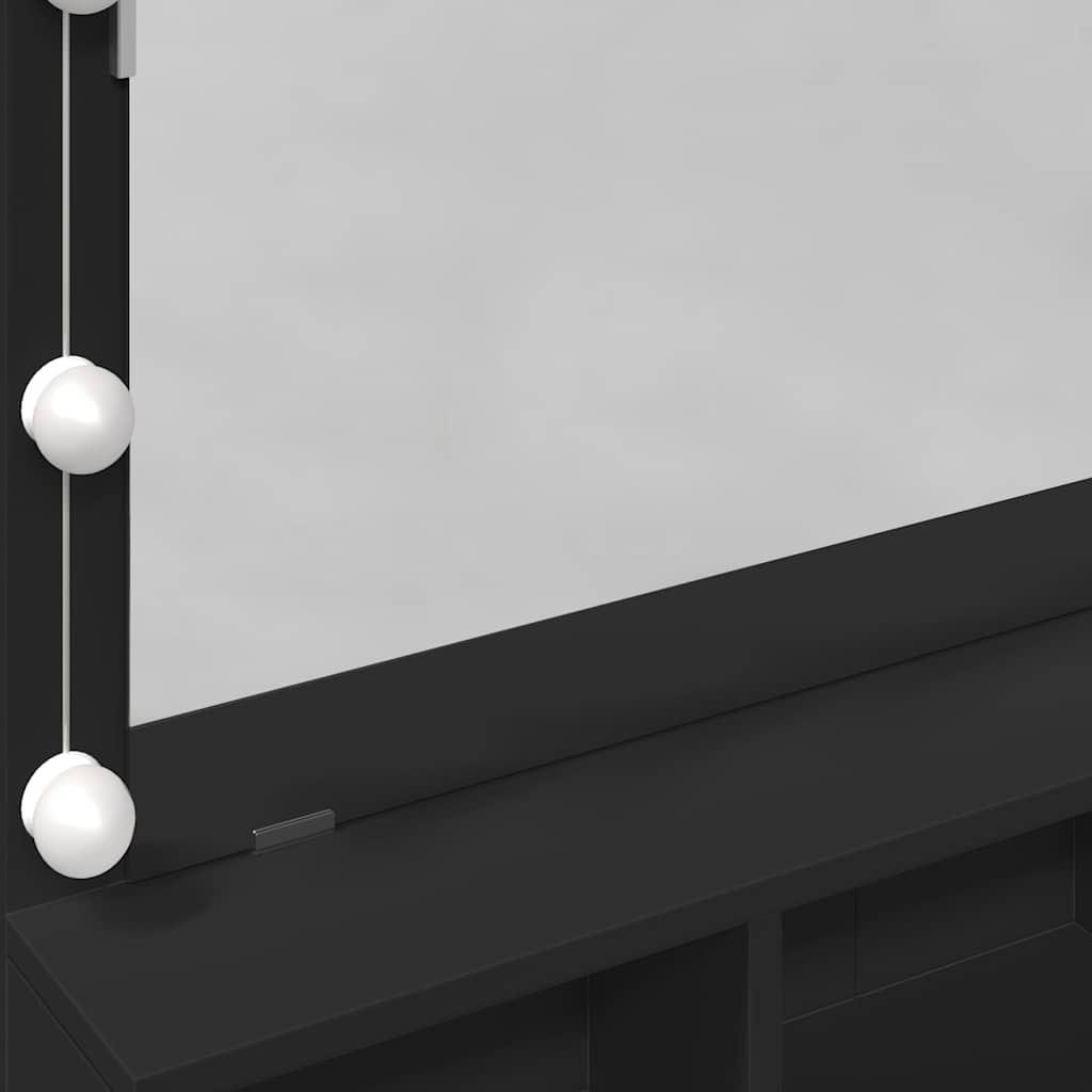 Schminktisch mit LED-Beleuchtung Schwarz 80x41x134,5 cm