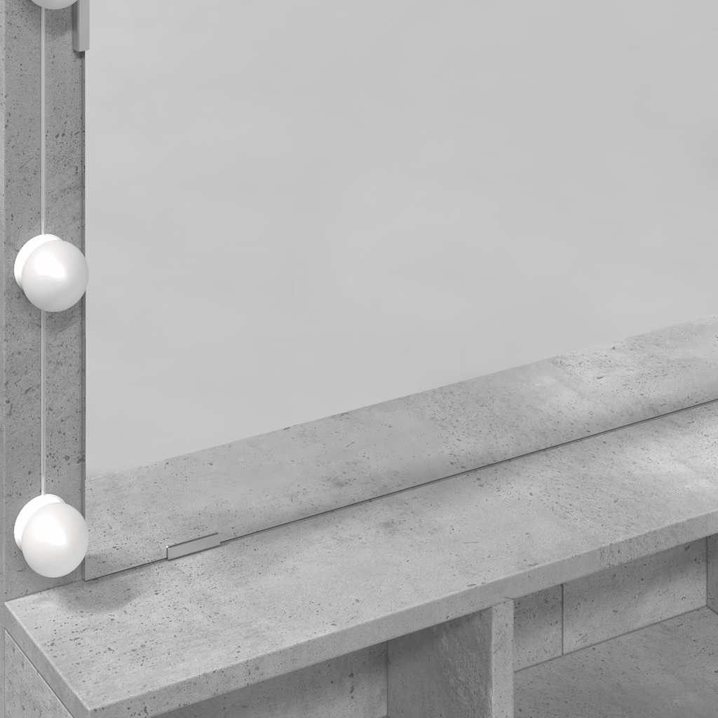 Schminktisch mit LED-Beleuchtung Betongrau 80x41x134,5 cm