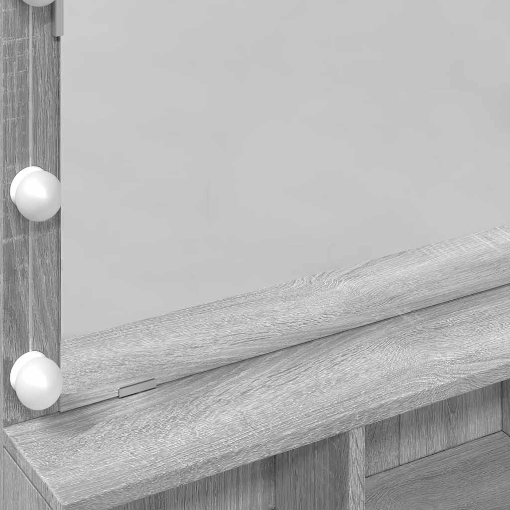 Schminktisch mit LED-Beleuchtung Grau Sonoma 80x41x134,5 cm